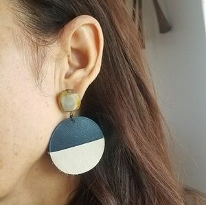 Handmade Geometric Leather Earrings